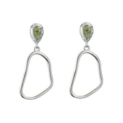 Sterling silver earrings with peridot chips